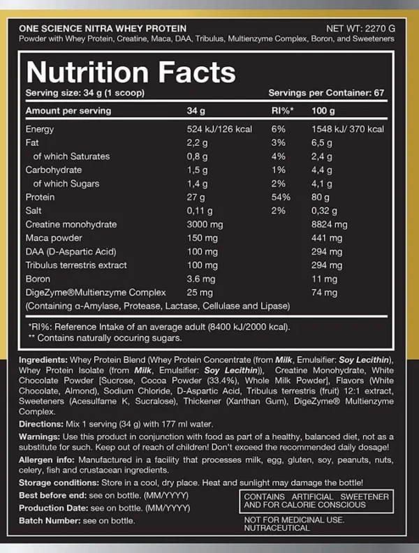 One Science Nitra Whey - 5 Lbs - Image 3