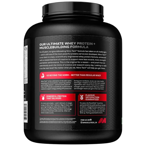 MuscleTech NitroTech Performance Series Whey Protein - 4 Lbs (1.81Kg) - Image 2
